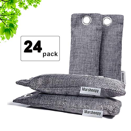 Marsheepy 24 Pack Natural Bamboo Activated Charcoal Air Purifying Bags, Shoe Deodorizer and Odor Remover (75g x 24 Pack) - Thumbnail 7