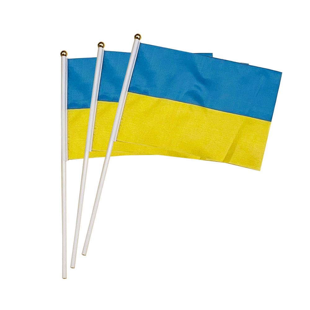 20 Pieces Ukraine Hand Crank Flags Ukraine Mini Portable Flag Ukraine Small Flag Ukraine Mini Flag Ukraine Flags Ukraine Bunting Ukraine Bunting