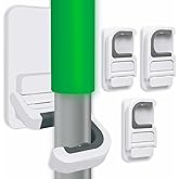 Tinkeep 3pack Broom and Mop Holder Wall Mount No Drill Mop and Broom Gripper Mop Handle Hanger Household Cleaning Organizer, Holds up to 6 lb
