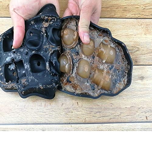SJYDQ Silikoneiswürfel Fach 3D Schädelform Eiswürfel Mold Maker Für Whisky Cocktail Stapelbare Flexible Silikon… – Bild 7