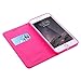 Nouske iPhone 6/6S Flip Folio Wallet Stand up Credit Card Holder Leather Case Cover Holster/Magnetic Closure/TPU bumper/360 Full Body protection, Hot Pink