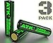 ATK 3.7v 18650 Battery | Built-in Over Heat & Charge Protection Board | 3400 mAh Li-ion Rechargeable Batteries (3pc PCB Tall 68mm 3400mAh) NOT Vape Compatible