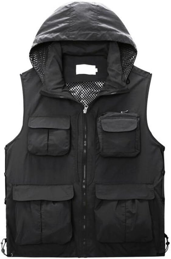 Men Mesh Knitted Collar Breathable Outdoor Photography Camping Hunting Fishing Vest Multipocket Waistcoat Jacket Coat Bodywarmer Camo Gilet