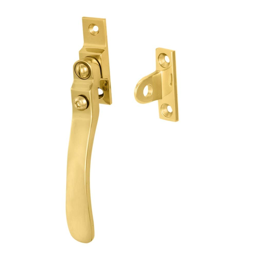 Carlisle Brass V1006LCK Locking Casement Fastener, Polished Brass, 126 mm Handle Length, 60 mm x 16 mm