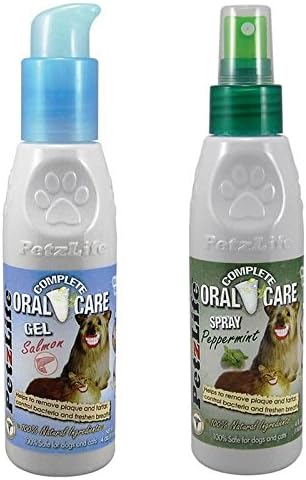 Petzlife Oral Care Gel 4ounce Salmon and Peppermint Spray Combo