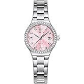 OLEVS Watch Women Silver Watch for Women Luxury Diamond Womens Watches for Small Wrist Stainless Steel Waterproof Analog Quartz Date Elegant Reloj para Mujer