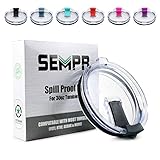 NEW Spill Proof YETI Lid for 30 oz Rambler Tumbler, RTIC, Ozark Trail, and other 30oz stainless steel tumblers | Colored leakproof travel lids (Gray)