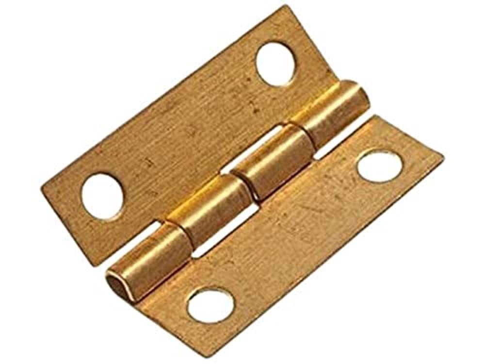 Merriway BH02585 (4 Pcs) Solid Brass Mini Jewellery Gift Box Hinge, 19mm (3/4 inch) - Pack of 4 Pieces