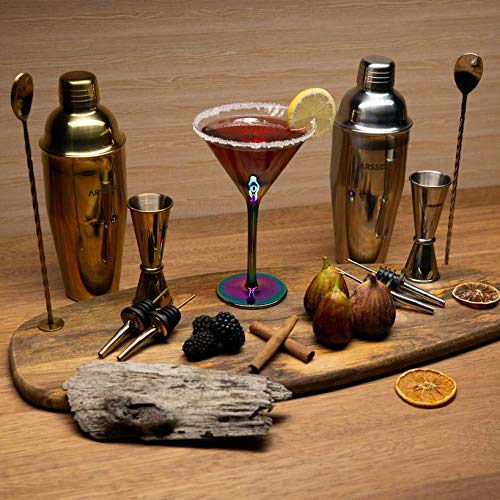 ARSSOO Cocktail-Shaker-Set, Edelstahl, mit 720 ml Martinischaker, 0,85/48,2 g Messbecher, 2 Ausgießer, Rührlöffel und… – Bild 3