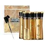 Keratin Cure Best Hair Treatment Gold & Honey V2 Lgel 5oz 6 pc Kit STRONG Intensive Extracts Professional Complex with Nourishing Straightening Damaged Dry Frizzy Coarse Curly African Ethnic Wavy Hair