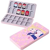 PERFECTSIGHT Cute Game Card Case for Nintendo Switch/ Switch Lite/ OLED, 24 Game Holder Cartridge Case for Game Cards and 24 SD Cards, Kawaii Portable Compact Storage Box (Pink Usagi, 24 Slots)