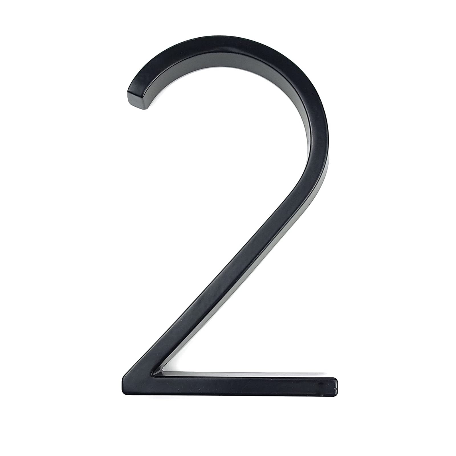 NeeyBing Floating House Number Sign 5.5 inch (14 cm) Modern Door Numbers Signage Plaque Street Home Address Numerals, Black Metal (2, Black)