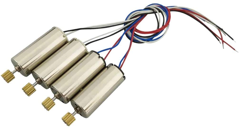 YUNIQUE GREEN-CLEAN-POWER - Set of 4 Replacement Motors for RC Drones JJRC H8C H8D DFD F183 | 2 Clockwise Motors and 2 Counter-Clockwise Motors | Durable Brass Pulley, Silver