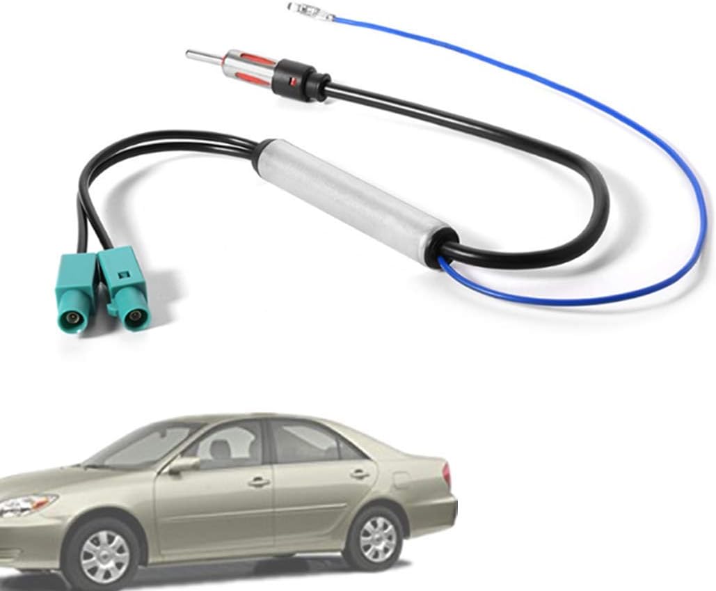 Dual Fakra to Din FM AM Car Radio Antenna Adapter Splitter Stereo