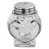 Luffy Heart Jar: Beautiful heart shape: Thick strong glass: Tight seal with metal cap: Sturdy base: Use for party favors, candy, Marimo balls, Aromatherapy Oils, Bath salts, spices and DIY projects!