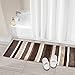 mDesign Soft Microfiber Polyester Spa Rugs for Bathroom Vanity, Tub/Shower - Water Absorbent, Machine Washable - Plush Non-Slip Rectangular Accent Rug Mat - Striped Design, Set of 3 Sizes - Brown
