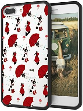 iPhone 7 Plus Case, Piaf Black Terrier Dog Clear Design Printed Transparent Plastic Hard cover with Protective Bumper Cute Animal -“Clarion"