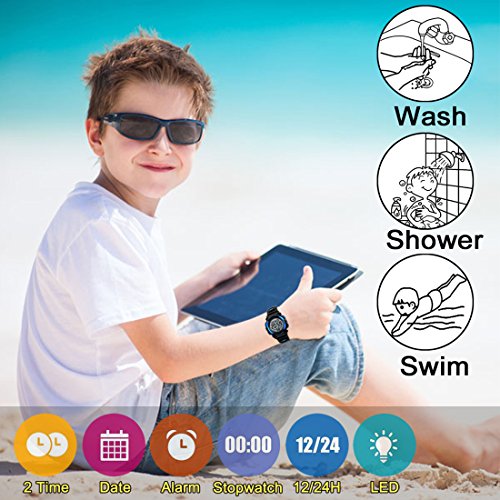 2 Watch+Waterproof+Stopwatch+Digital+Wristwatch