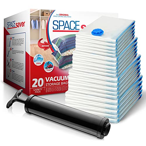 Spacesaver Premium Vacuum Storage Bags. 80 More Storage! HandPump for