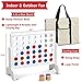 Etna Giant Wooden 4 in a Row Board Game Set - 4 Connect Fun Family Game for Backyard, Lawn, Game Room, Indoor/ Outdoor Parties. Includes Portable Carrying Bag (23.5 Wide 19.75 High)