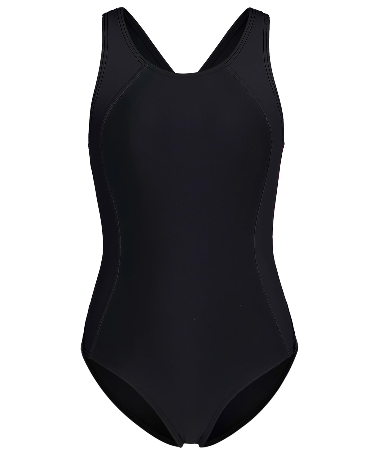Photo 1 of beautyin Teen Girls One Piece Swimsuits Athletic Training Bathing Suit Swimwear Black