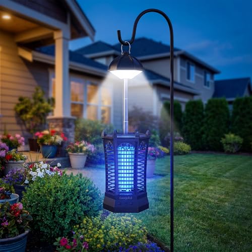 GooQand Bug Zapper, 4500V Retractable Fly Zapper with LED Light, 4000mAh&3 Mode Portable Electric Zapper with Lighting Used for Indoor Outdoor, Camping, Garden, Patio, Fishing