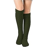 SherryDC Women's Cable Knit Long Boot Stocking Socks Knee High Winter Leg Warmers
