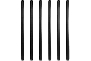 GeilSpace 6 Pack 3/4" × 20" Pre-Cut Black Metal Pipe, Industrial Steel Fits Standard Three Quarters Inch Black Threaded Pipes