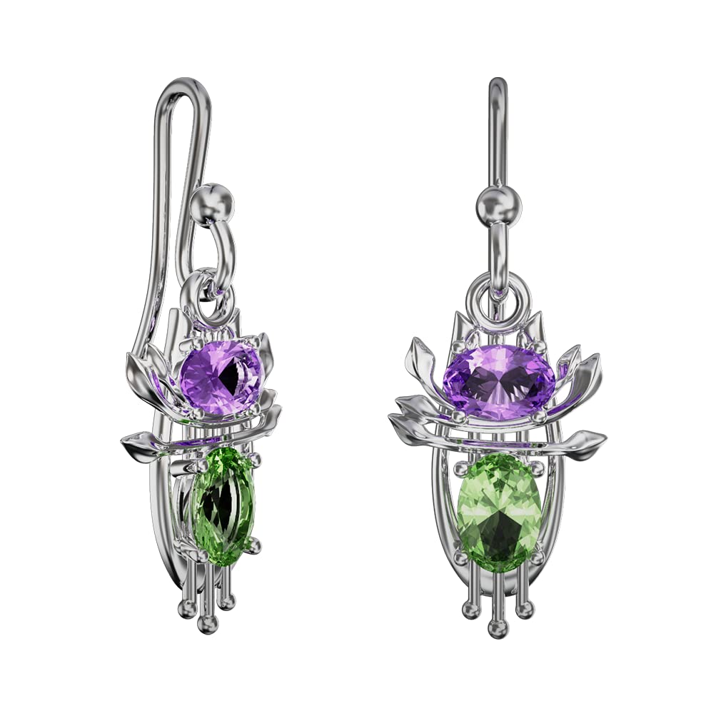 CAIRN 925 Sterling silver Charles Rennie Mackintosh earrings for women. Jewellery gift box included. Glow. 841AMP d