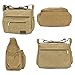 Fabuxry Light Weight Canvas Shoulder Bag for Women Messenger Handbags Cross Body Multi Zipper Pockets Bag (Grey)