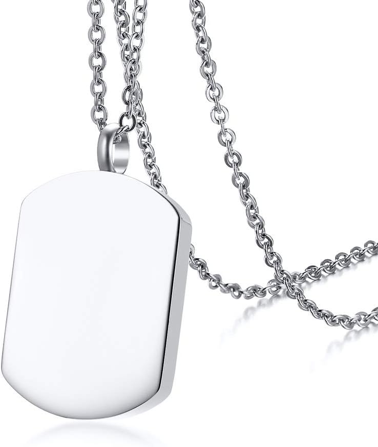 Personalised Customize Stainless Steel Ashes Dog Tag Cremation Urn Memorial Keepsake Capsule Pendant Necklace
