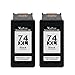 Valuetoner Remanufactured Ink Cartridge Replacement for HP 74XL 75XL Ink Cartridges Combo Pack 74 XL 75 XL for DeskJet D4260 Photosmart C4280 C4300 C4400 C4500 OfficeJet J5788 J6480 Printer