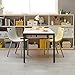 Need Computer Desk, 47 inch Home Office Desk, Modern Simple Style Home Office Gaming Desk, Basic Writing Table for Study Student, Black Metal Frame, Teak