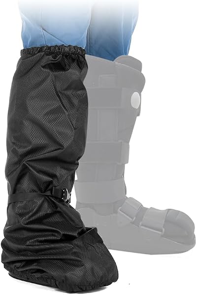 Mybow Walking Boot Cover for Broken Foot Injuries - Black Orthopedic Protector