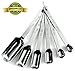 Heavy Duty Accurate Narrow Stainless Steel Measuring Spoons, 6 piece set, Chef Quality and Commercial Durability