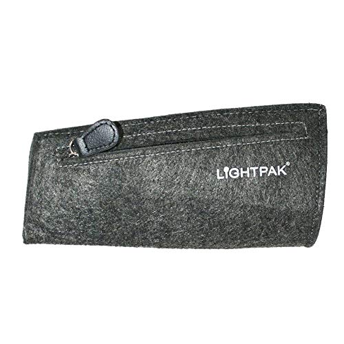 Lightpak 43093 Drop Trousse à Crayons en Feutre avec Grand Compartiment Principal et Fermeture éclair pour Le Bureau et l'école, Environ 11 × 20 × 2,5 cm, Noir, ca. 11 × 20 × 2,5 cm, Moderne