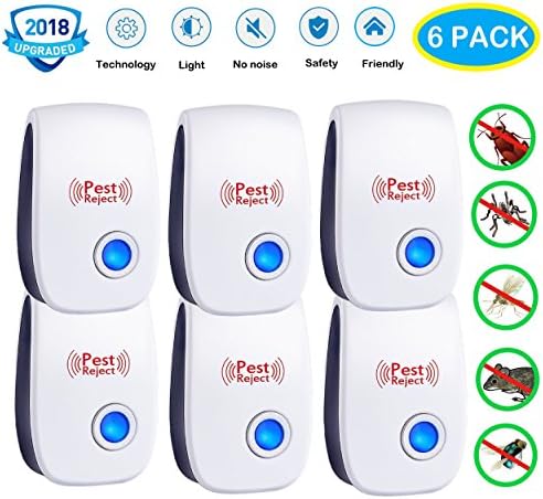 Bluegogo Ultrasonic Pest Repellent - 6 Pack Plug in Pest Control Mosquito Repellent & Bug Repellent for Mosquito,Mice,Roach,Rat,Bug,Ant,Spider,Flea,Fly,Moth