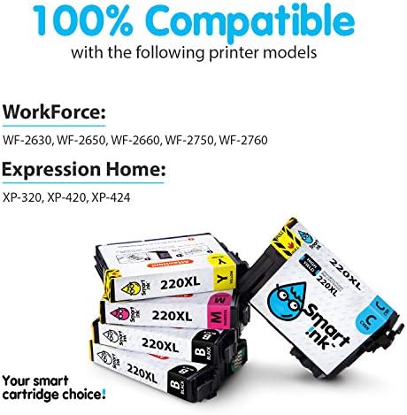 Smart Ink Remanufactured Ink Cartridge Replacement For Epson T220 220xl 220 Xl 2 Black C M Y 5 Combo Pack To Use With Workforce Wf 2630 Wf 2650 Wf 2750 Wf 2760 Expression Home Xp 320 Xp 420 Xp 424 Buy