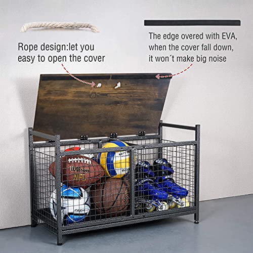 Mythinglogic HeavyDuty Storage Bench for Garage,Sports Equipment Storage Organizer for Garage
