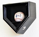 1 Baseball Ball Home Plate Display Case Holder Wall Rack Box w/98% UV Protection- Lockable