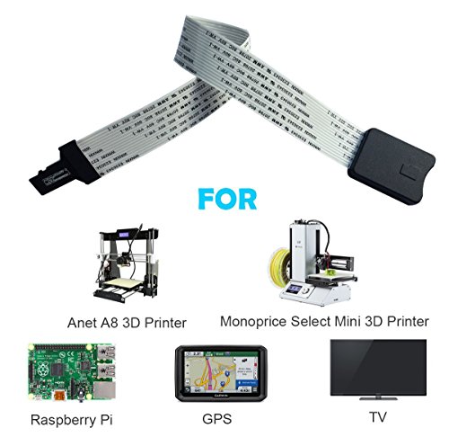 Micro SD Extension SD Card Extension Cable Extender Adapter Flexible Cord Male to TF Flash Memory Card Kit Reader Female Soft Flat for Monoprice Select Mini Anet A8 3D Printer/Raspberry Pi/GPS/TV - Thumbnail 2