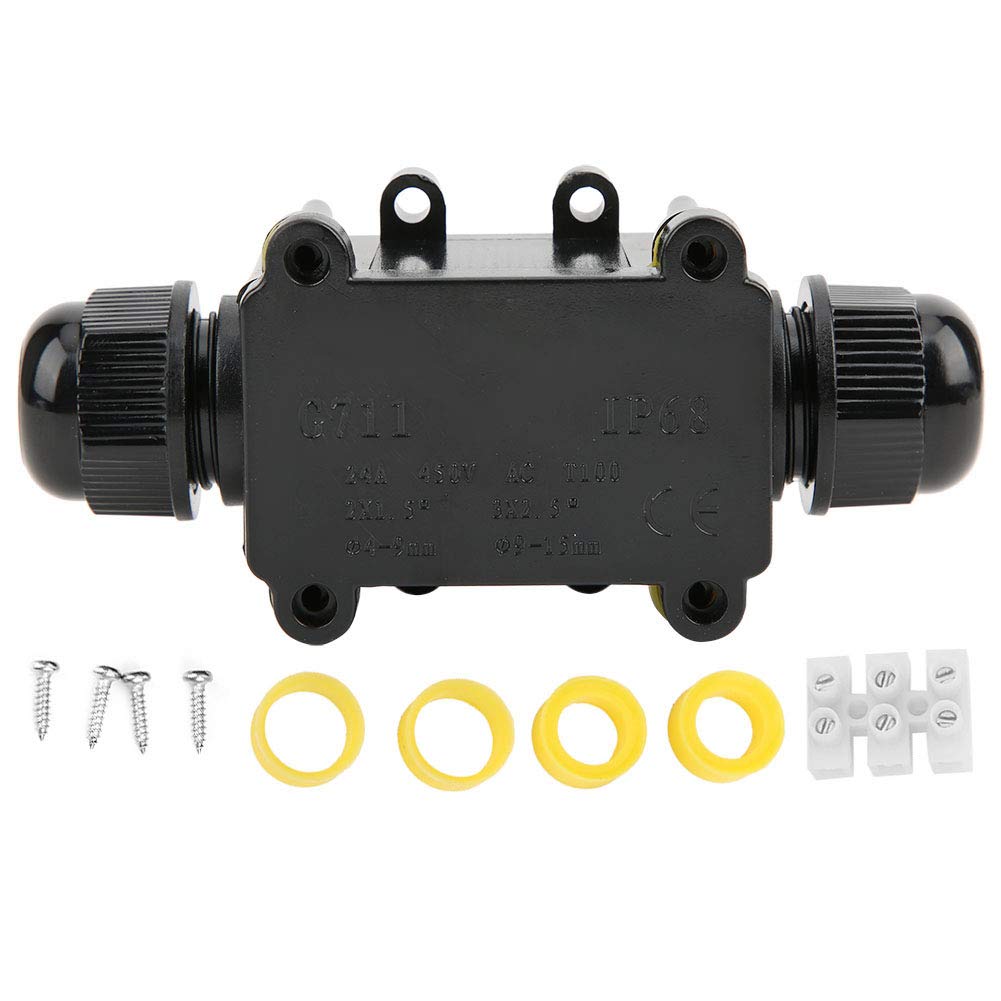 IP68 Junction Box, 2‑Way Underground Cable Line Protection Connector Outdoor Waterproof Protect Electrical Connections
