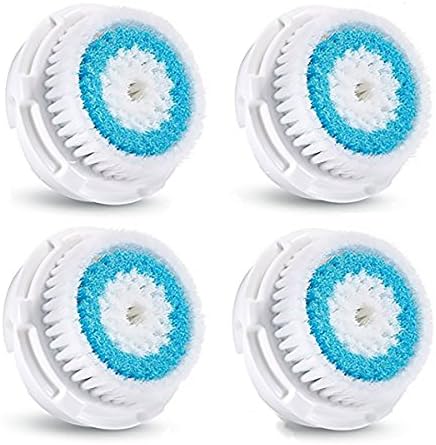 4-Pack Deep Pore Facial Brush Head Replacement for Facial Cleanser - Perfect for Acne &amp; Blackhead Removal- Compatible with Mia, Mia2, Mia3 (Aria), Mia Fit, Alpha Fit, Smart Profile, PLUS, PRO