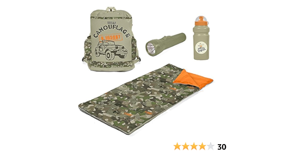 Amazon Com Ccs Camouflage Sleeping Bag Set With Flashlight Water Bottle Backpack For Kids Camo Slumber Duffle Combo Bunk Adventure In A Bag Toys Games