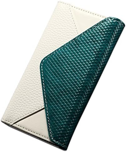 iPhone 6, 6S Wallet Cases, W/ Wrist Strap Genuine Leather Magnetic Flip Case Envelope Wallet Case For iPhone 6/iPhone 6S (White+blue)