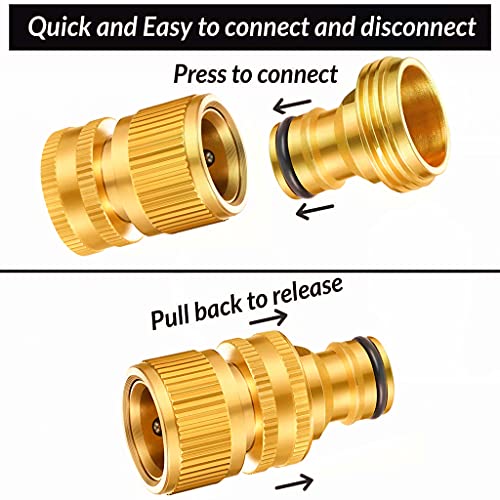 DIRECT MFG Garden Hose Quick Connect Solid Brass, No Leakage, No