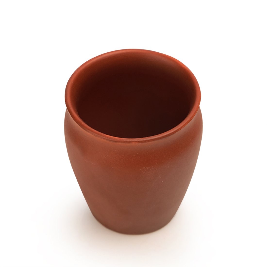 ExclusiveLane Studio Pottery Ceramic Kullad Set of 6 in Brick Brown