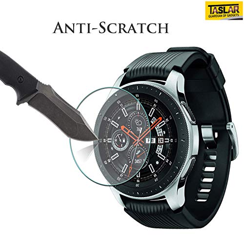 Taslar Screen Protector Arc Edge Tempered Glass Scratch Protector Guard Card for Samsung Galaxy Watch (46mm) 2018 / Sams