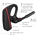 Audioxa Bluetooth Headset, Hands Free Dual Mic Noise Cancelling Wireless Earpiece for Office/Business/Truckers/Driver (Black with red)