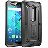 SUPCASE [Unicorn Beetle PRO Series for Motorola Moto X Style/Pure Edition 2015, [Heavy Duty] Belt Clip Holster Case with Built-in Screen Protector (Black/Black)
